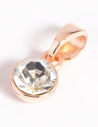Rose Gold Plated Diamante Charm - link has visual effect only