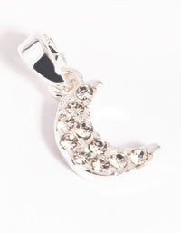 Silver Plated Diamante Moon Charm - link has visual effect only