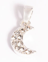 Silver Plated Diamante Moon Charm - link has visual effect only