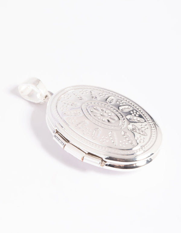 Silver Plated Oval Locket Charm