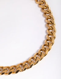 Waterproof Gold Plated Stainless Steel Curb Chain Anklet - link has visual effect only