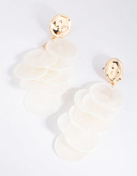 White Genuine Shell  Cascading Drop Earrings - link has visual effect only