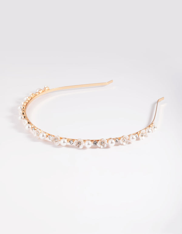 Pearl & Flower Headband