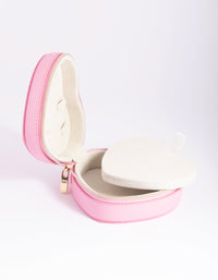 Pink Faux Leather Heart Travel Jewellery Box - link has visual effect only