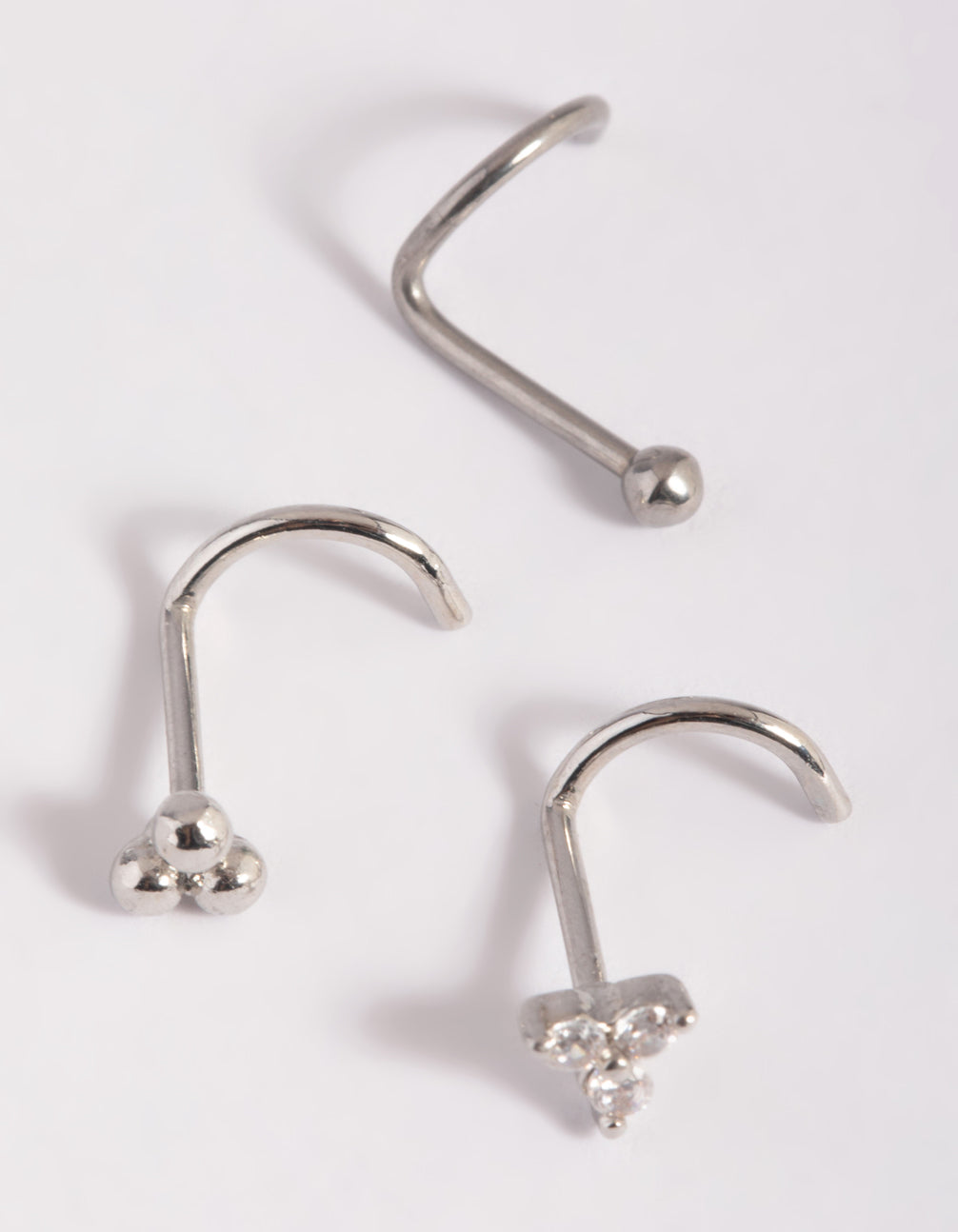 Surgical Steel Cubic Zirconia Nose Stud Pack