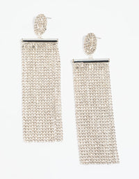Silver Diamante Statement Earrings - link has visual effect only