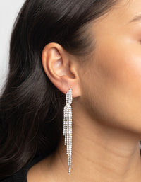 Silver Cubic Zirconia Twisted Drop Earrings - link has visual effect only