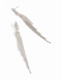 Rhodium Cubic Zirconia Twisted Drop Earrings - link has visual effect only
