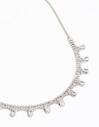 Silver Cubic Zirconia Droplet Necklace - link has visual effect only