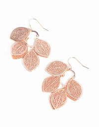 Rose Gold Glitter Leaf Drop Earrings - link has visual effect only