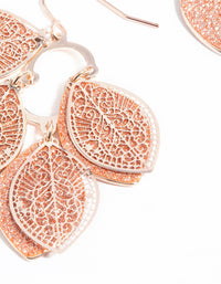 Rose Gold Glitter Leaf Drop Earrings - link has visual effect only