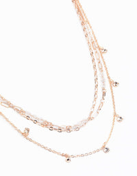 Rose Gold Charm Layered Necklace - link has visual effect only