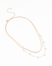 Rose Gold Charm Layered Necklace - link has visual effect only
