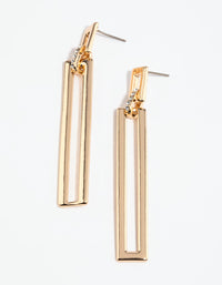 Gold Diamante Rectangular Drop Earrings - link has visual effect only