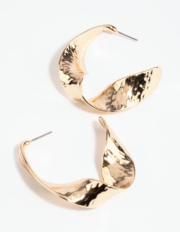Gold Twisted Drop Earrings