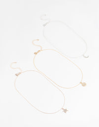 Mixed Metal Diamante Sky Necklace Pack - link has visual effect only