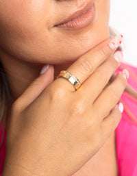 Gold Plated Cubic Zirconia Ring - link has visual effect only
