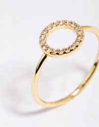 Gold Plated Cubic Zirconia Circle Ring - link has visual effect only