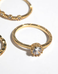 Gold Plated Cubic Zirconia Engaement Ring Stack - link has visual effect only