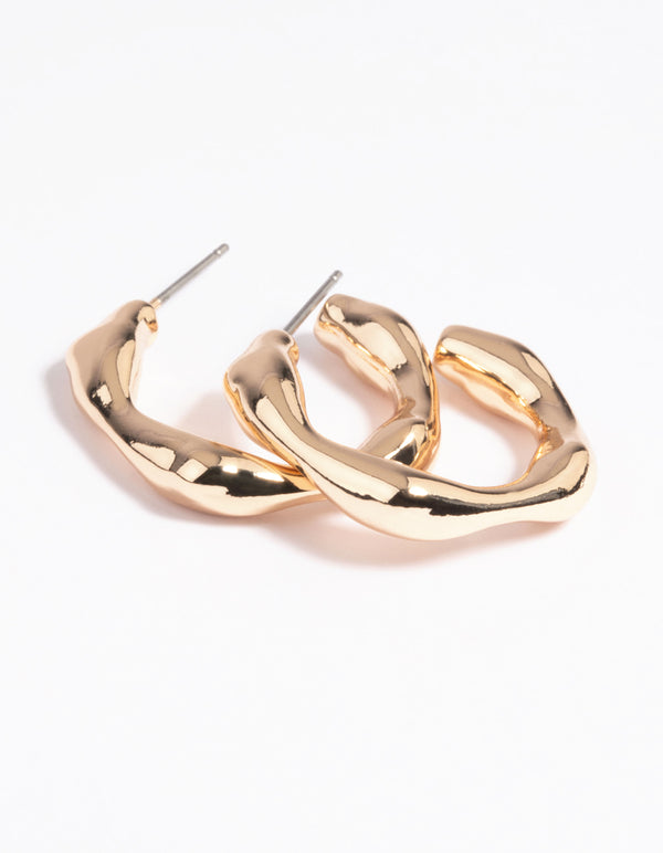 Gold Bamboo Hoop Earrings