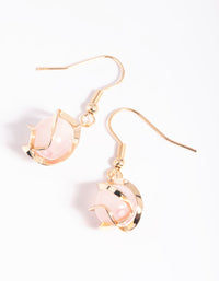 Pink Beaded Drop Earrings - link has visual effect only
