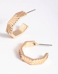 Gold Text Hoop Earrings - link has visual effect only