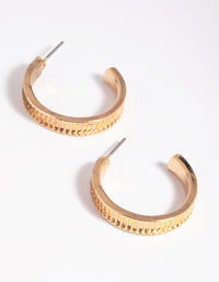 Gold Text Hoop Earrings - link has visual effect only