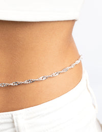 Silver Twisted Waist Chain - link has visual effect only