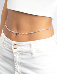 Silver Twisted Waist Chain - link has visual effect only