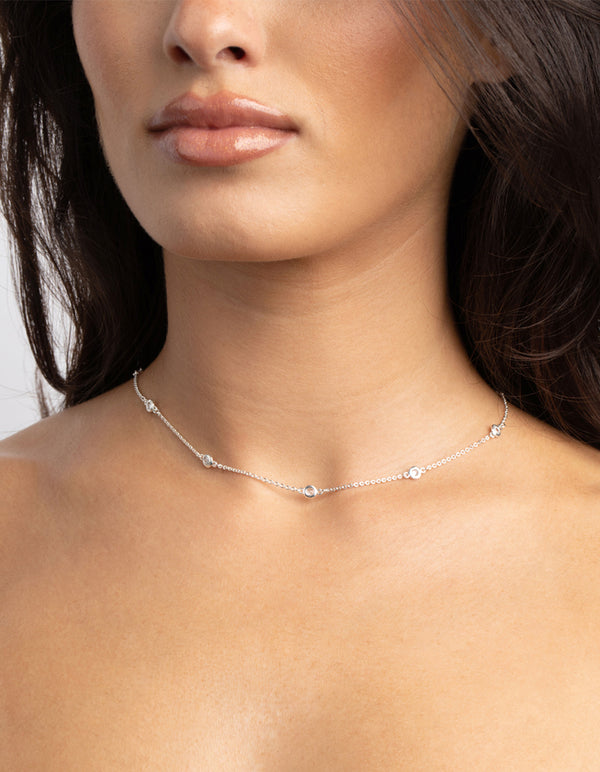 Silver Cubic Zirconia Back Drape