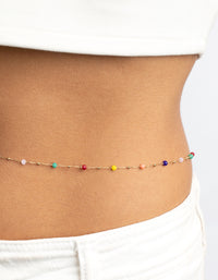 Rainbow Beaded Waist Chain - link has visual effect only