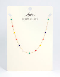 Rainbow Beaded Waist Chain - link has visual effect only
