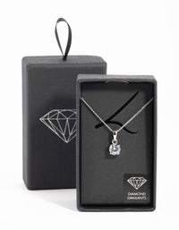 Silver Cubic Zirconia Necklace - link has visual effect only
