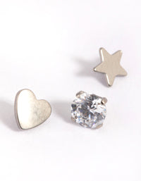 Titanium Star & Heart Dermal Anchor - link has visual effect only