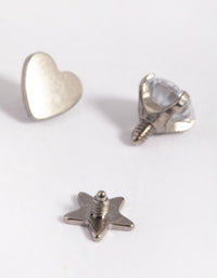 Titanium Star & Heart Dermal Anchor - link has visual effect only