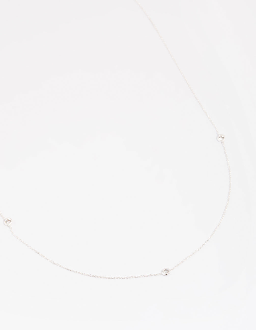Silver Plated Brass  Cubic Zirconia Fine Necklace