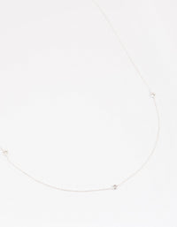 Silver Plated Brass  Cubic Zirconia Fine Necklace - link has visual effect only