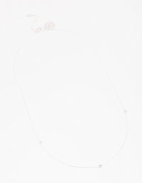 Silver Plated Brass  Cubic Zirconia Fine Necklace - link has visual effect only