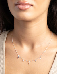 Silver Plated Cubic Zirconia Lightning Necklace - link has visual effect only
