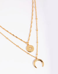 Gold Plated Brass Celestial Layered Necklace - link has visual effect only