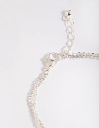 Silver Plated Brass  Cubic Zirconia Pearl Bracelet - link has visual effect only