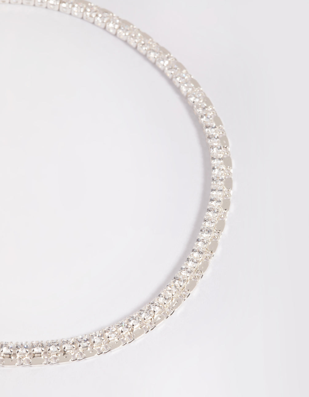 Silver Plated Brass  Cubic Zirconia Anklet