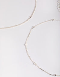 Silver Plated Cubic Zirconia Ball Anklet - link has visual effect only