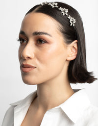 Silver Diamante Leaf Cluster Headband - link has visual effect only
