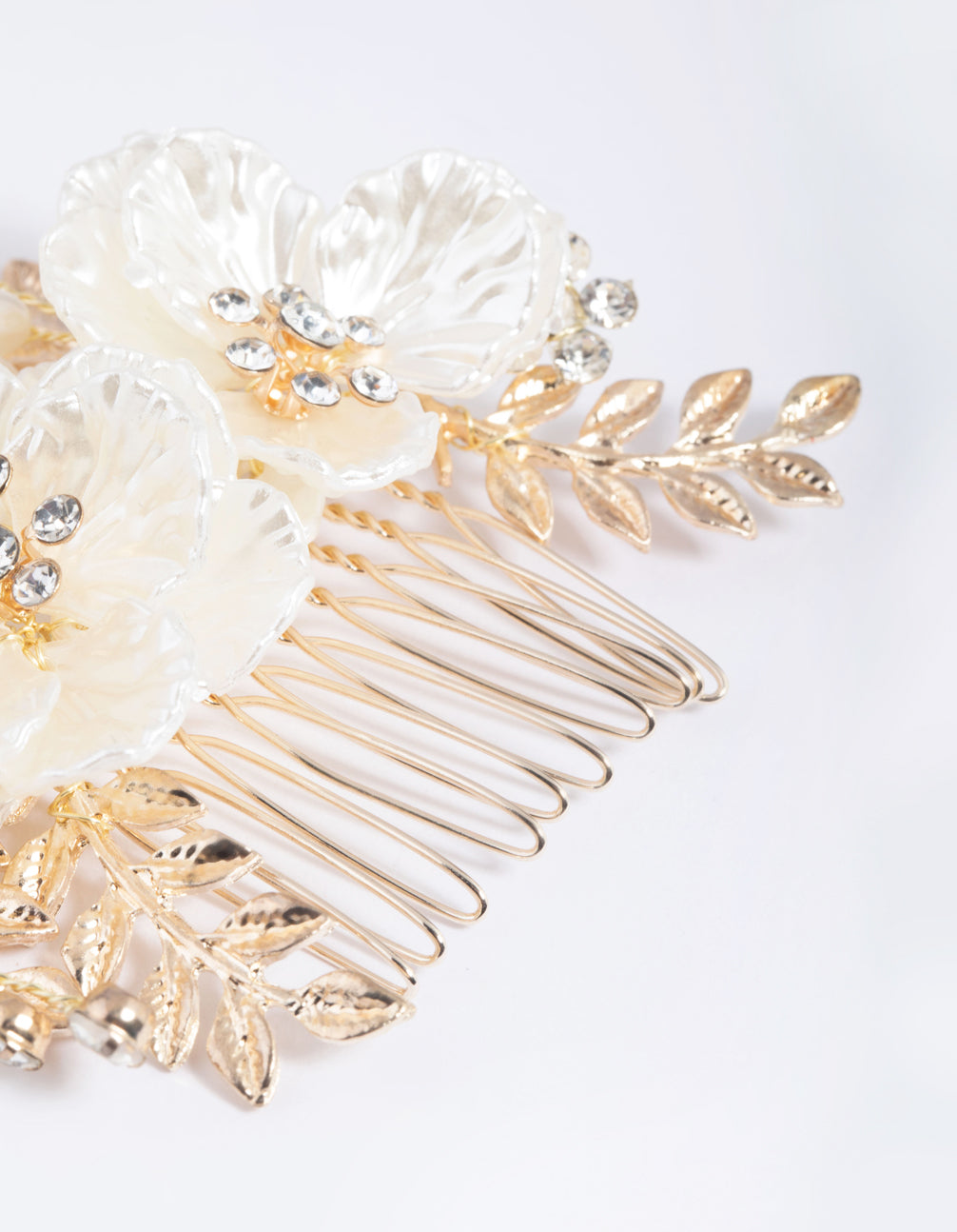 Gold Pearlised Flower Comb
