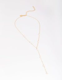 Gold Plated Freshwater Pearl Lariat Necklace - link has visual effect only