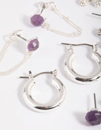 Amethyst Shard Earring Stack Pack - link has visual effect only
