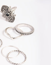 Antique Silver Filigree Ring Stack 8-Pack - link has visual effect only