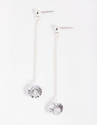 Silver Statement Chain Drop Earrings - link has visual effect only