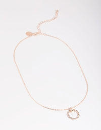 Rose Gold Pretty Diamante Open Circle Necklace - link has visual effect only